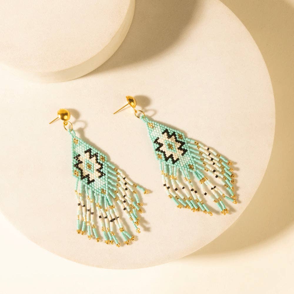 Starfall Fringe Earrings in Turquoise: Turquoise