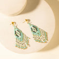 Starfall Fringe Earrings in Turquoise: Turquoise