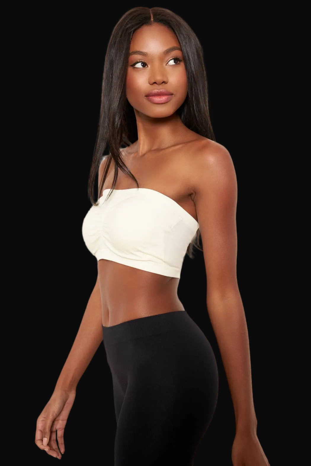 Cinched Front Double Wear Bandeau: White