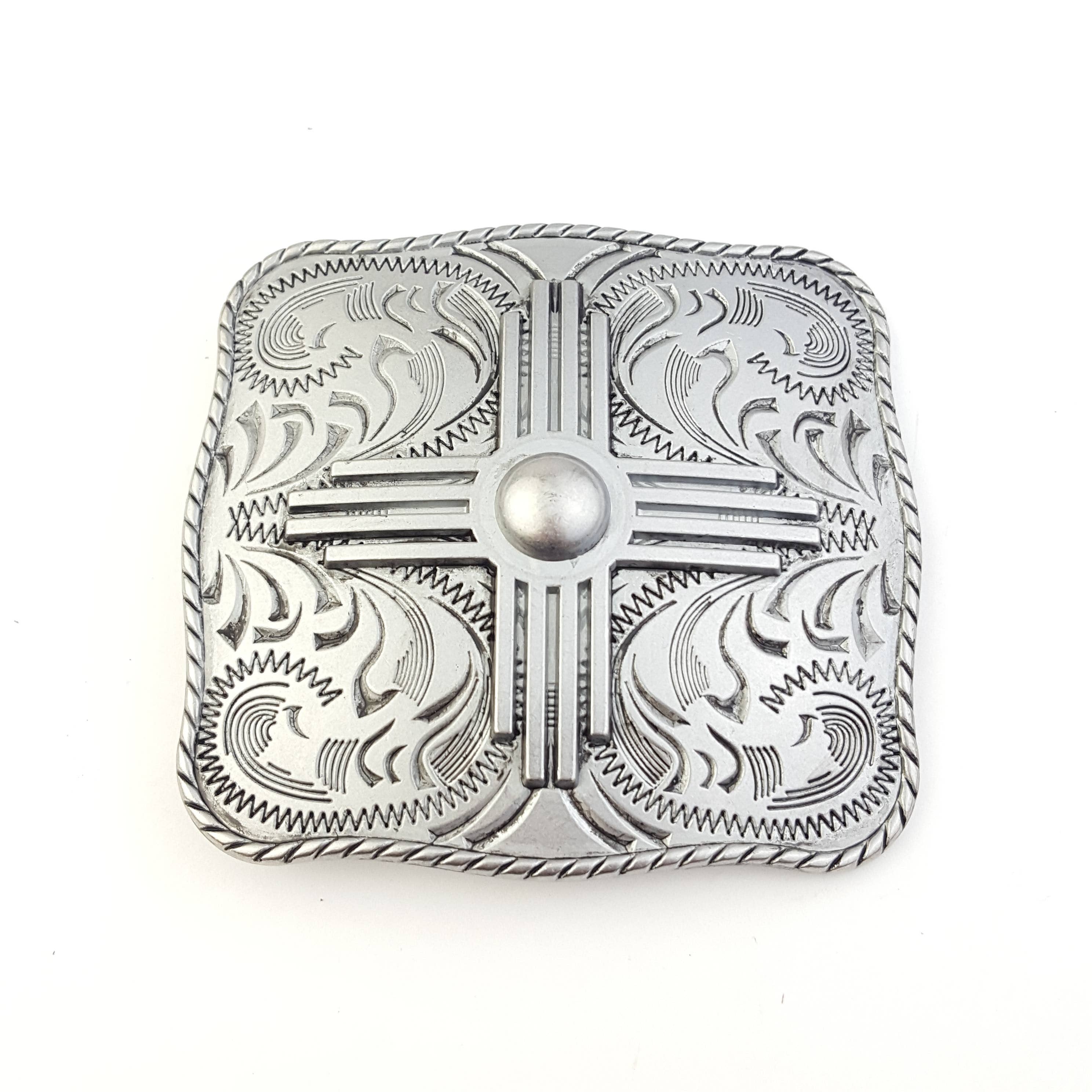 Buckle: Zia Square Shape Buckle: Matte Silver Finish