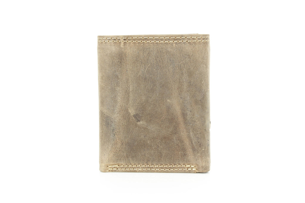 Men’s Tri-Fold Wallet with Cowboy Emboss ABMWVT 04: Brown