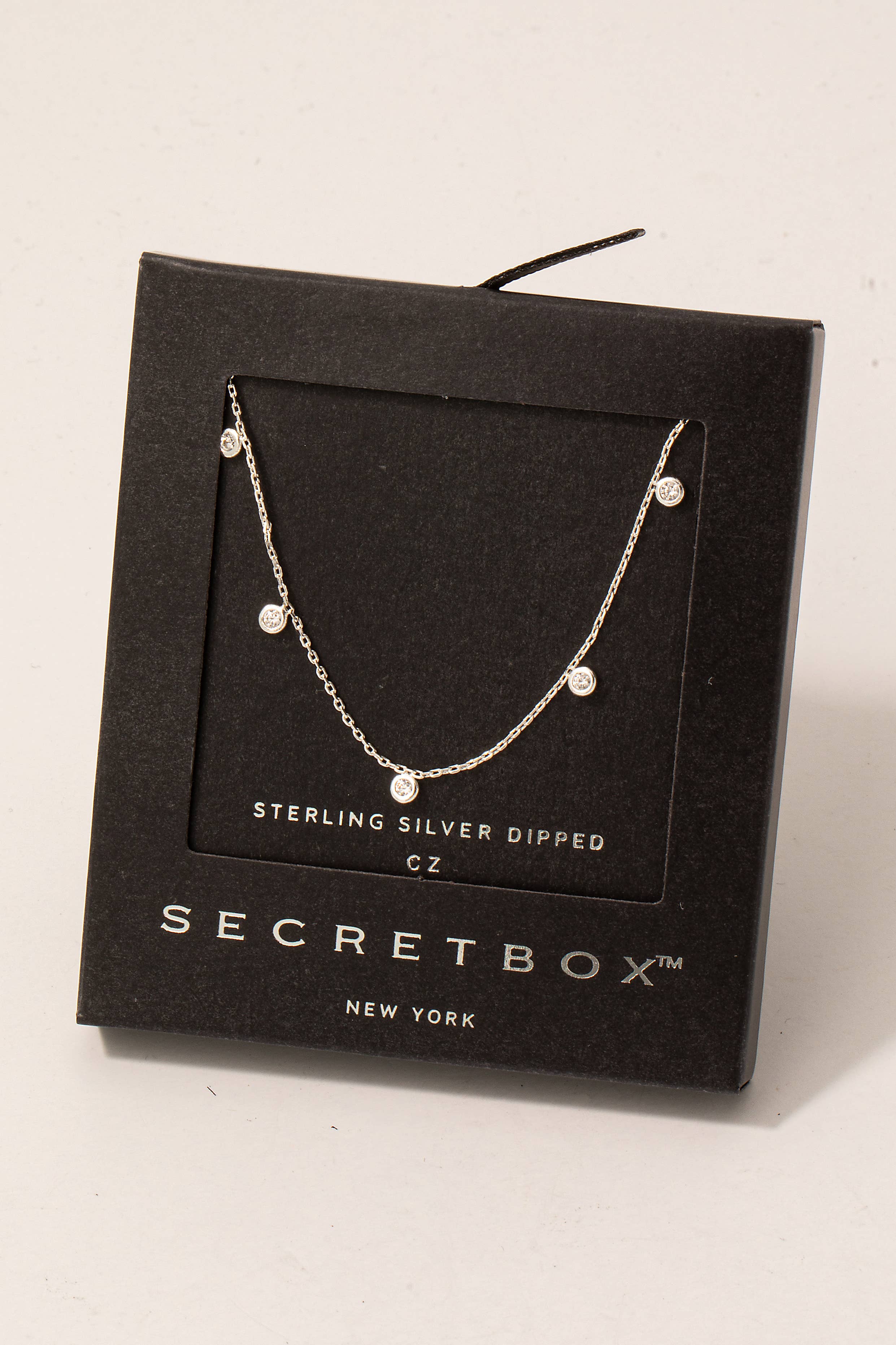 Secret Box Gold Dipped Cz Disc Charms Necklace: GD