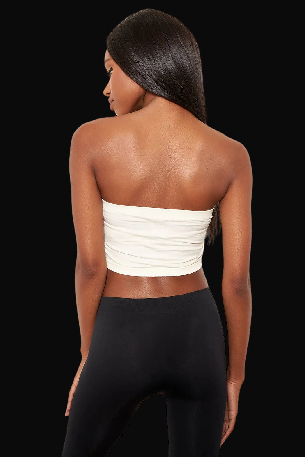 Cinched Front Double Wear Bandeau: White