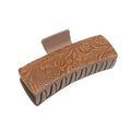 Blossom Ridge Hair Comb: Brown Embossed