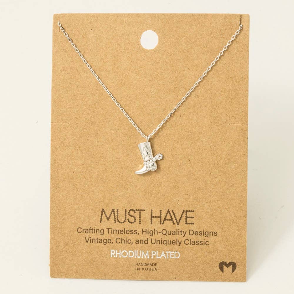 Cowboy Boots Pendant Necklace: G