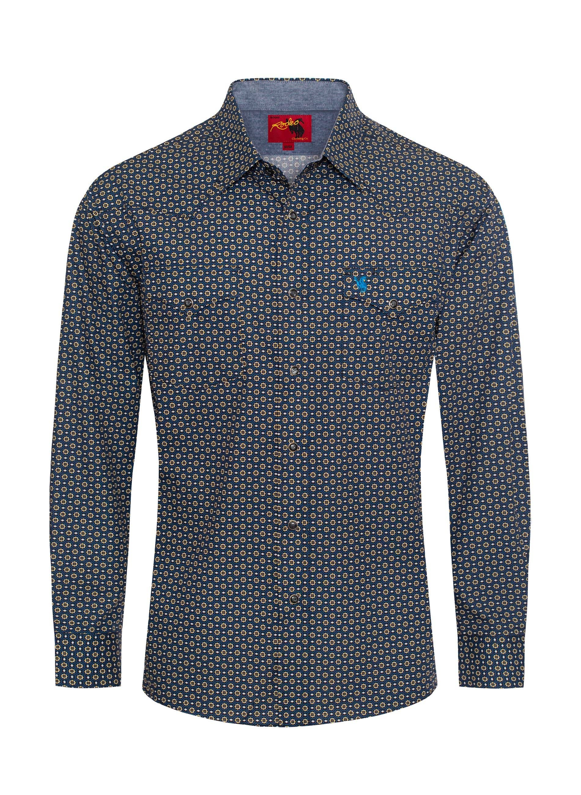 Men's Western Pearl Snap Print Shirt