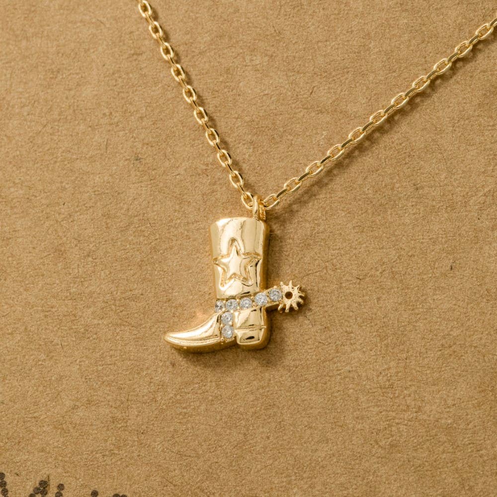 Cowboy Boots Pendant Necklace: G