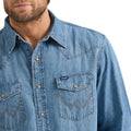 Wrangler Denim Long Sleeve Shirt - Light Wash Denim