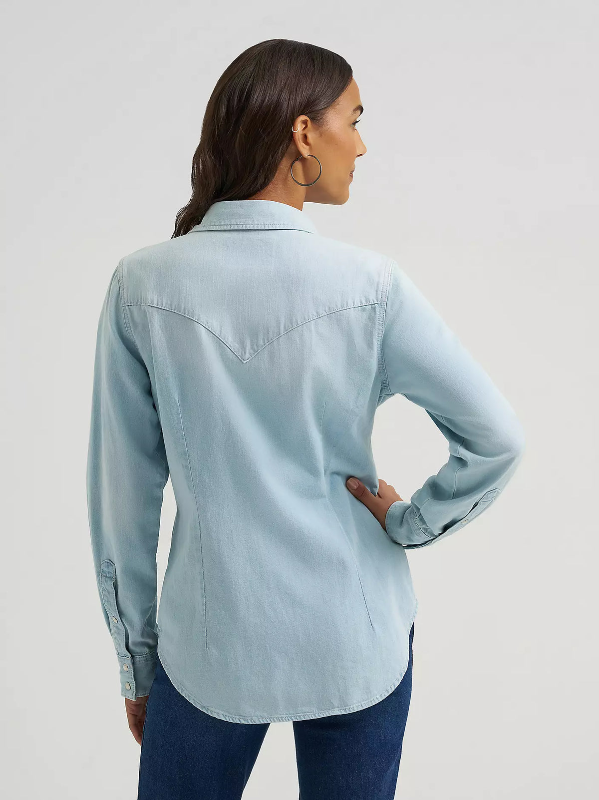 Wrangler Denim Snap Shirt - Bleached Denim