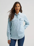 Wrangler Denim Snap Shirt - Bleached Denim