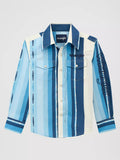 Wrangler Boy's Logo Stripes Western Snap Shirt
