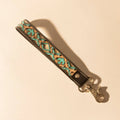 Wildhue Western Key Fob in black with turquoise hand painted detail: Black & Turquoise
