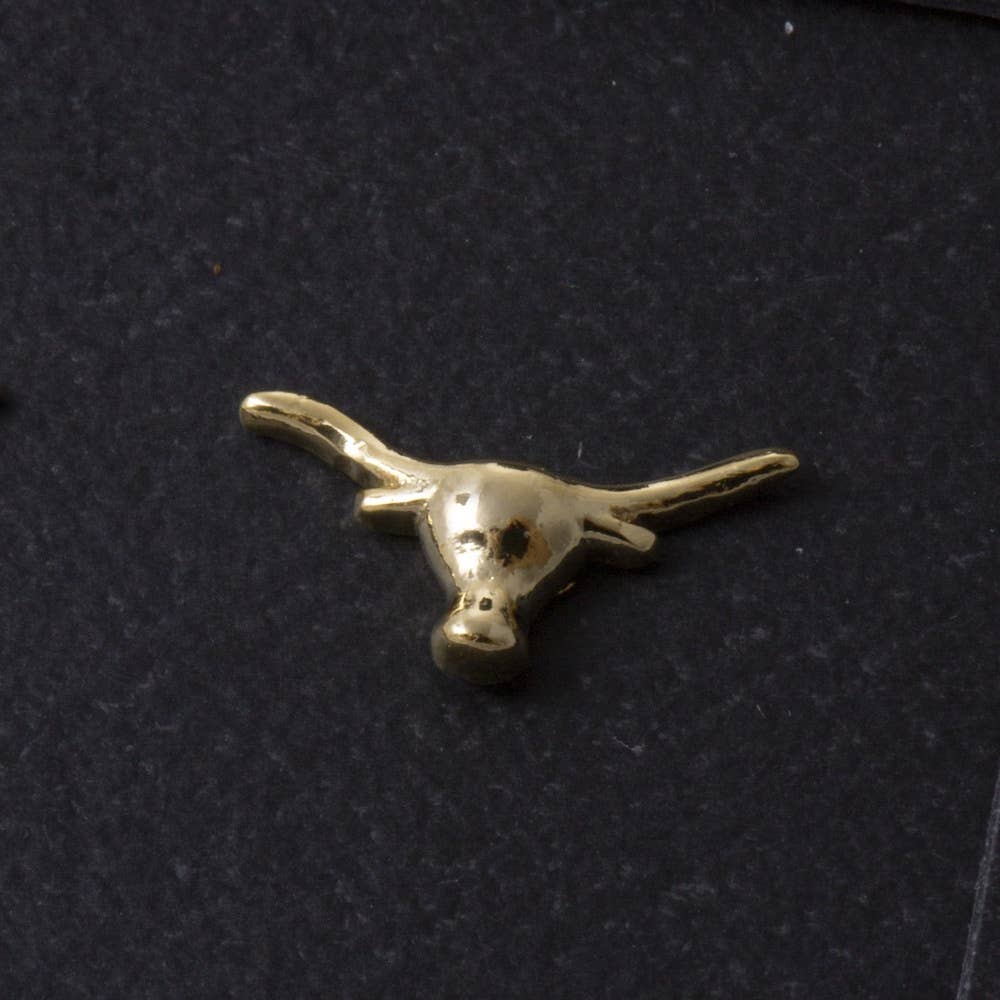 Sterling Silver Dipped Longhorn Stud Earrings: GD