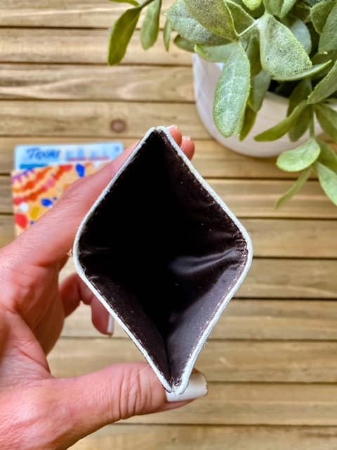 Western Cowhide Credit Card Holder - Money holder: BROWN + WHITE COWHIDE