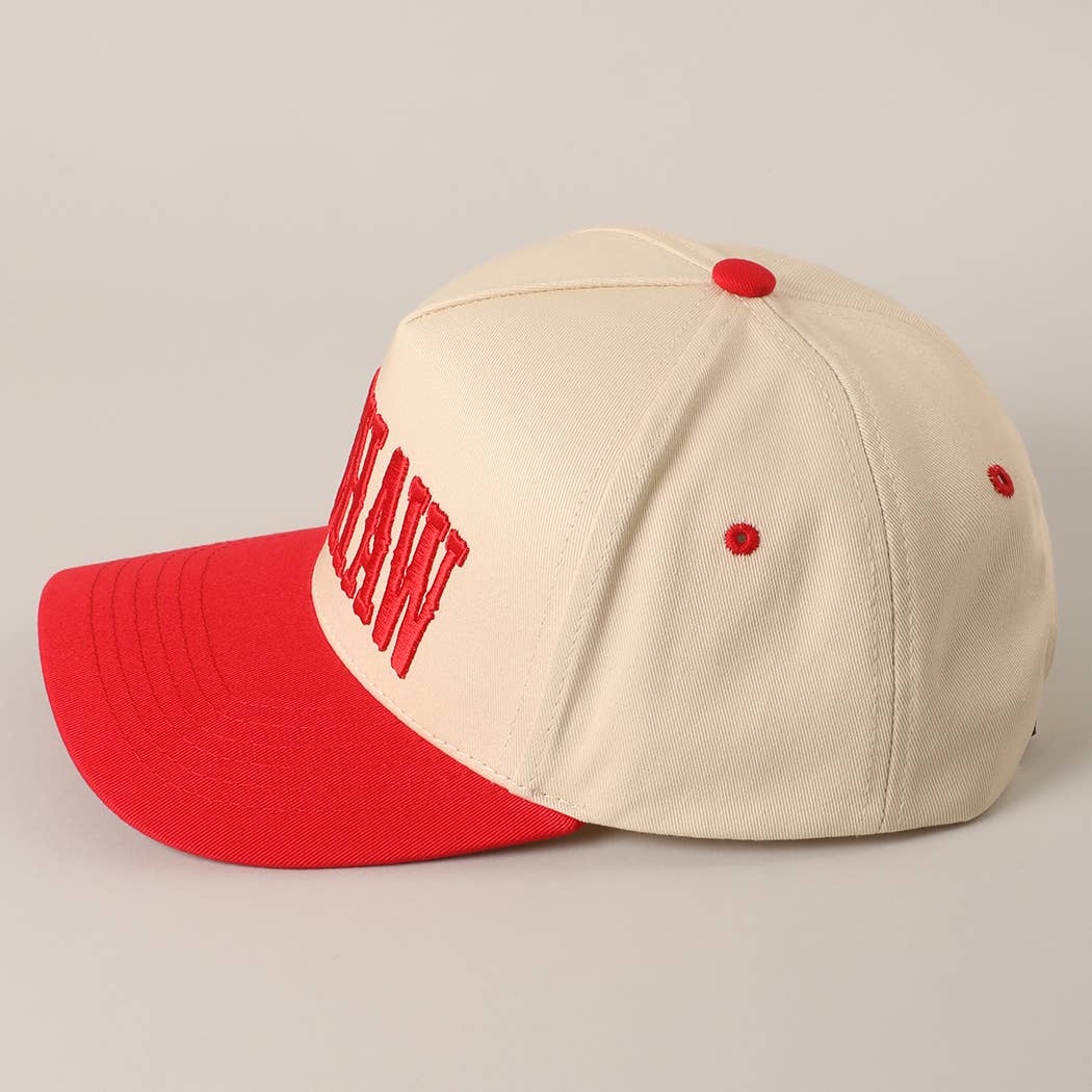 YEEHAW Two-Tone Embroidered Trucker Hat: RED / ONE SIZE