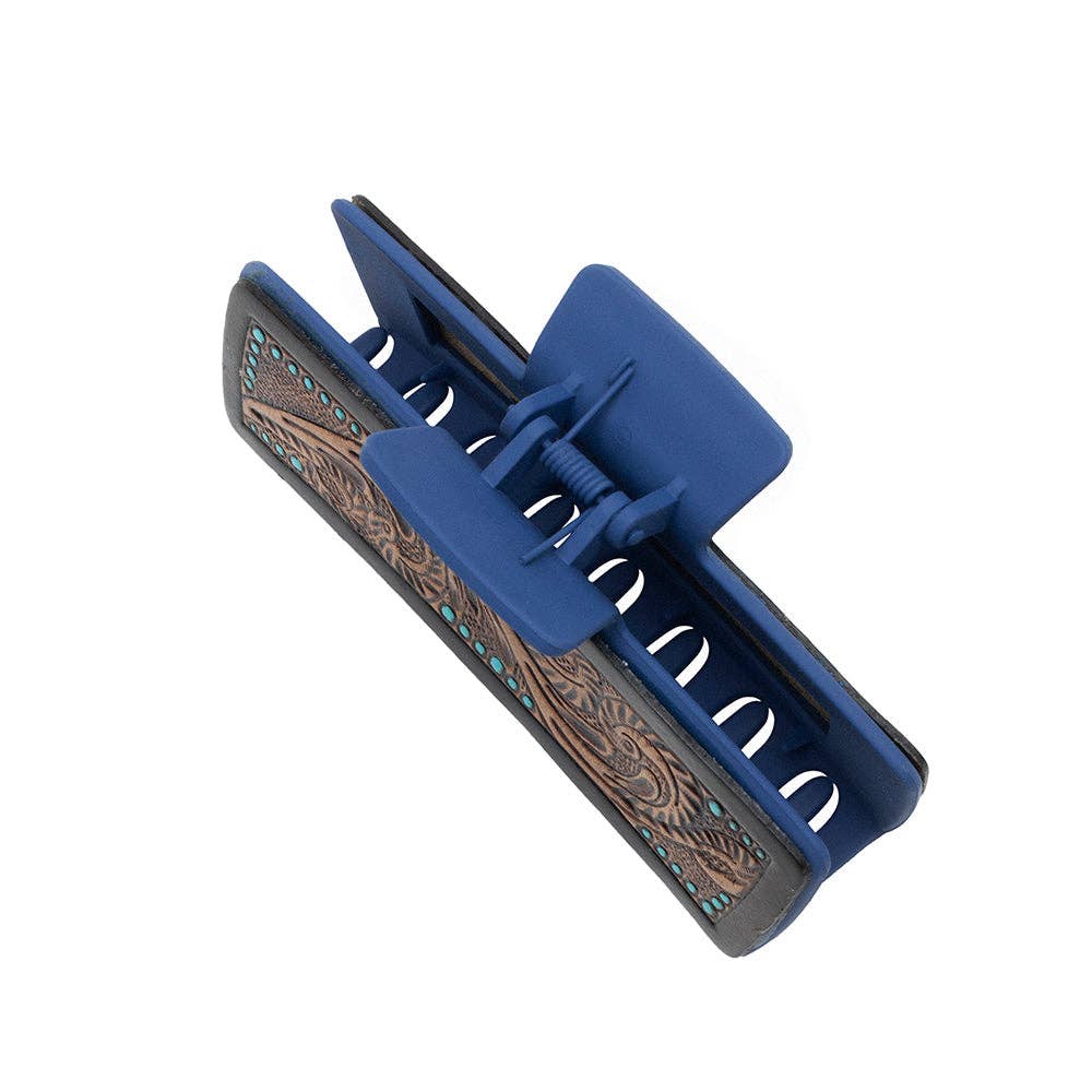 Sage Serenade Hair Comb Clip: Hand-Tooled