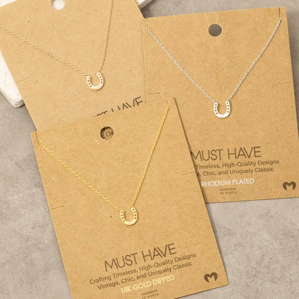 Mini Horseshoe Pendant Necklace: G