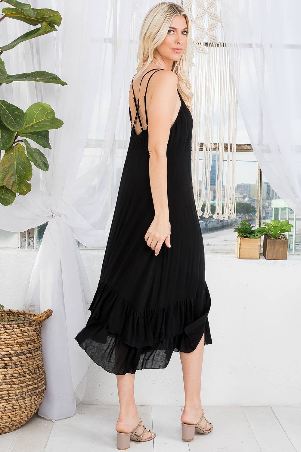 MIDI BUTTON FRONT DRESS