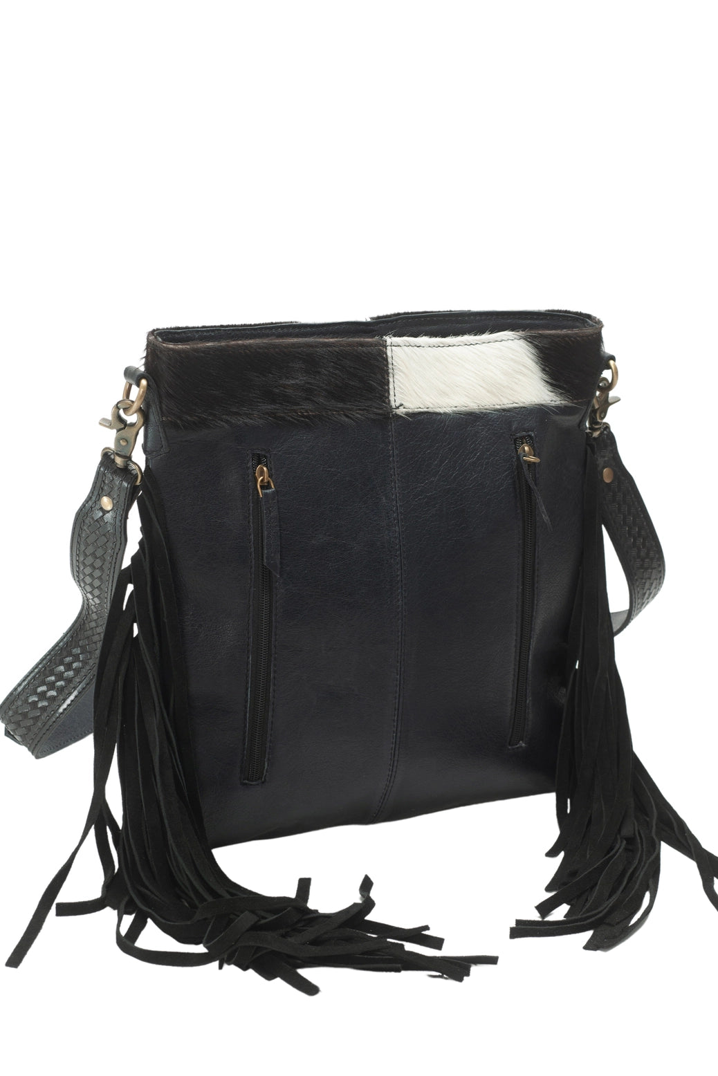 American Bison Western Style Hair On Fringe Crossbody