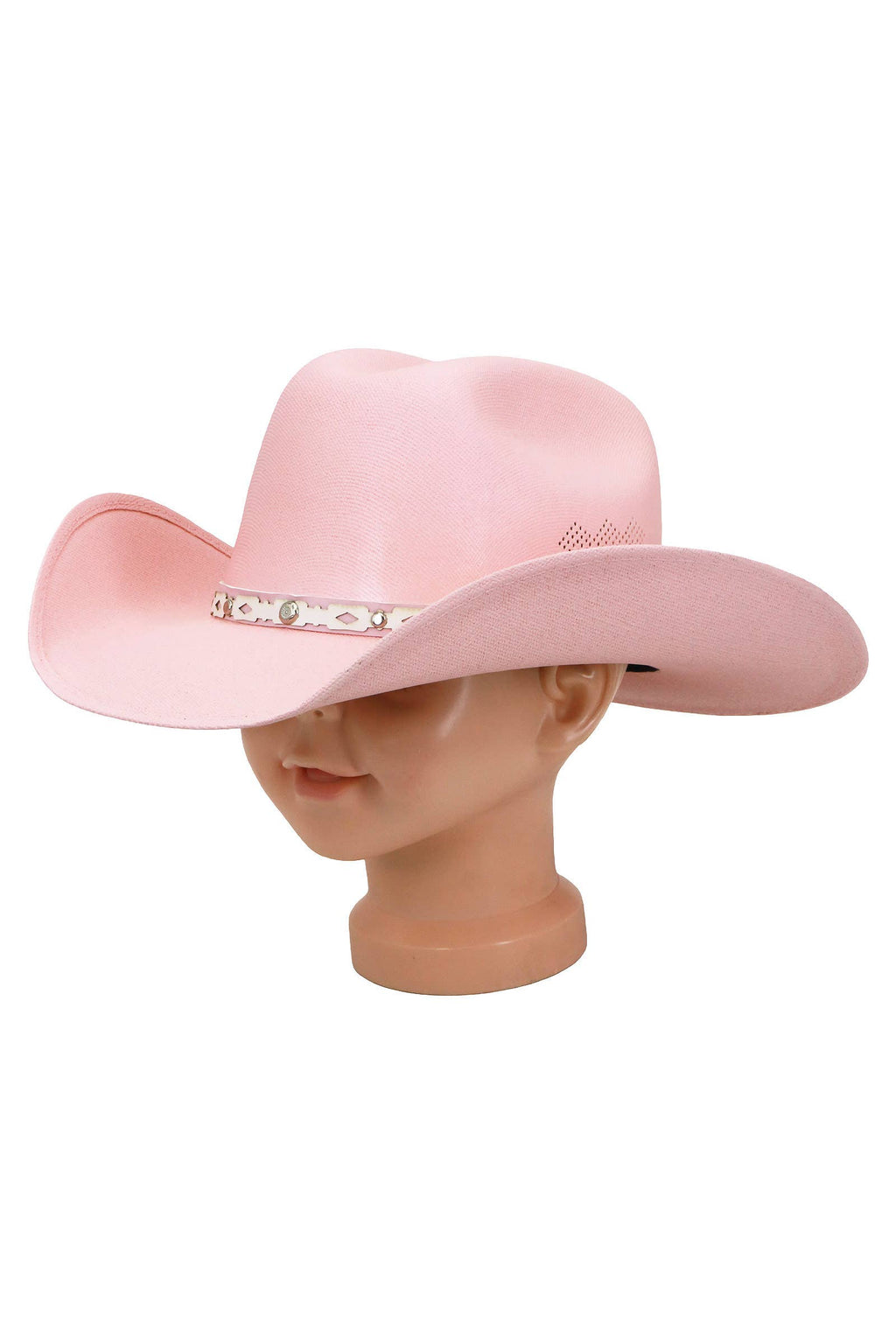 Kids Side Vent Cutter Crown Elite Cowboy Hat: PINK / ONE SIZE