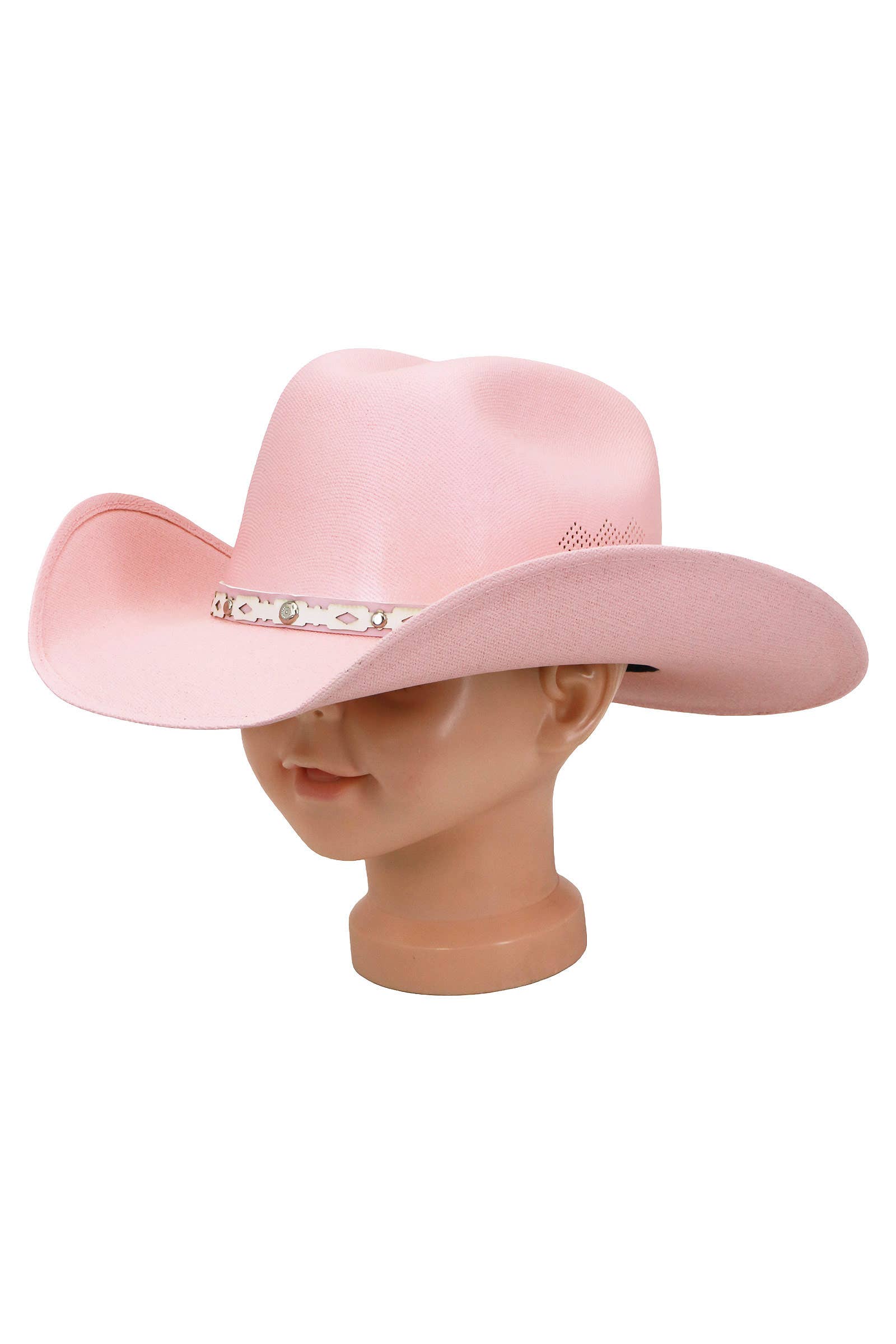 Kids Side Vent Cutter Crown Elite Cowboy Hat: PINK / ONE SIZE