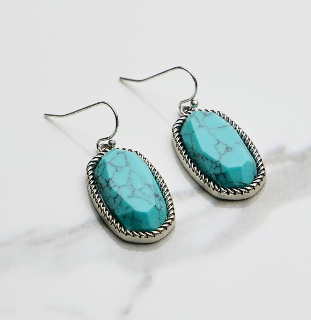 Turquoise And Silver Assorted Earrings