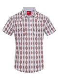 Men's Western Pearl Snap Aztec Print Shirt-MPS110S-1058: M