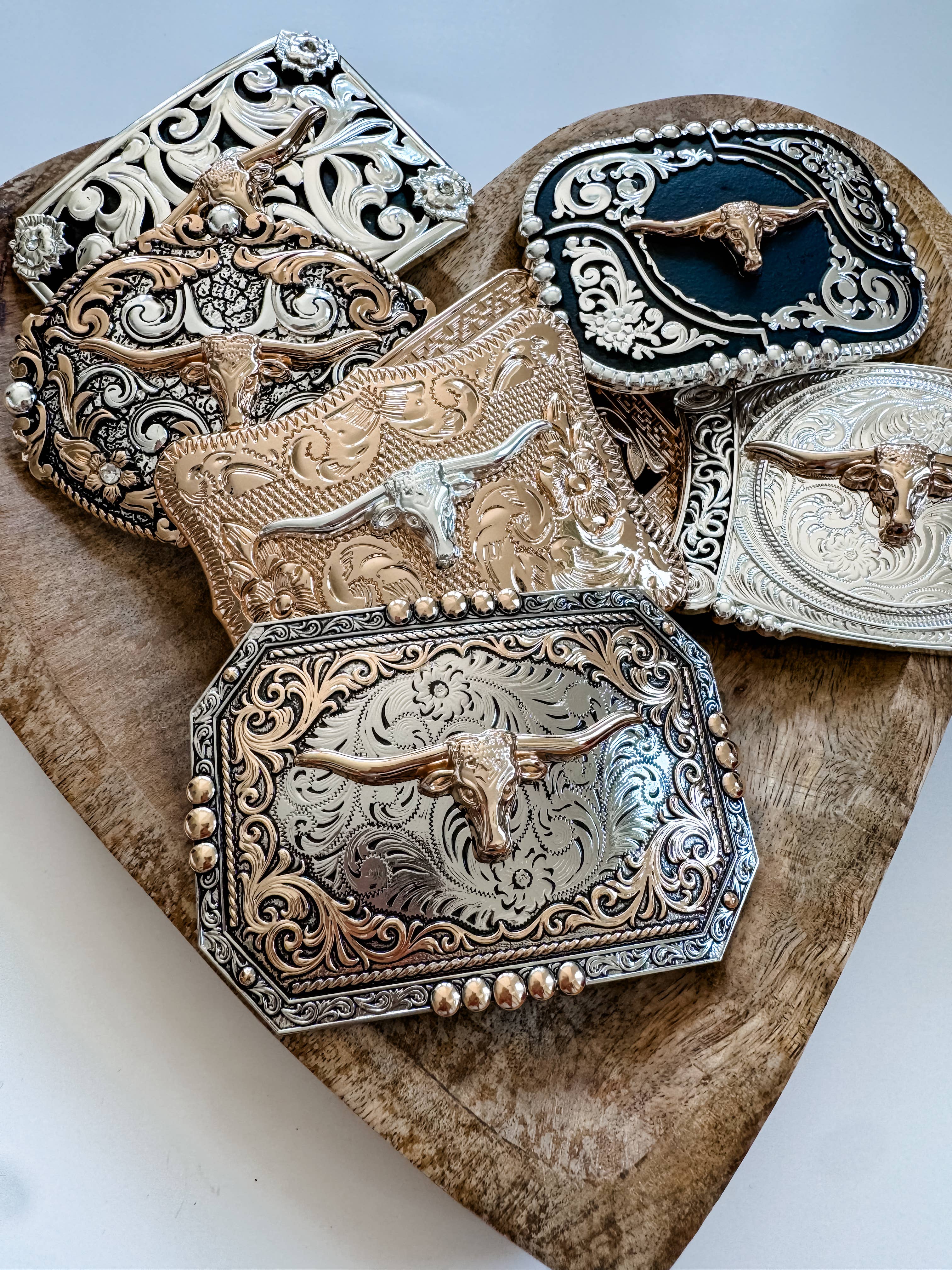 Western Longhorn Steer Metal Belt Buckle: 6