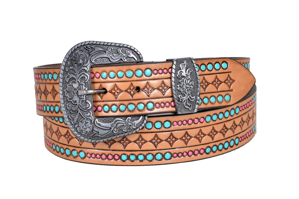 Western Geometric Tooled Belt