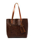Classic Leather Tote: Coffee Brown