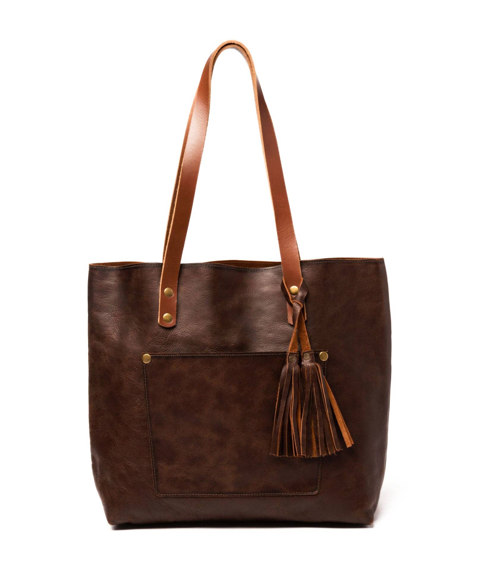 Classic Leather Tote: Coffee Brown