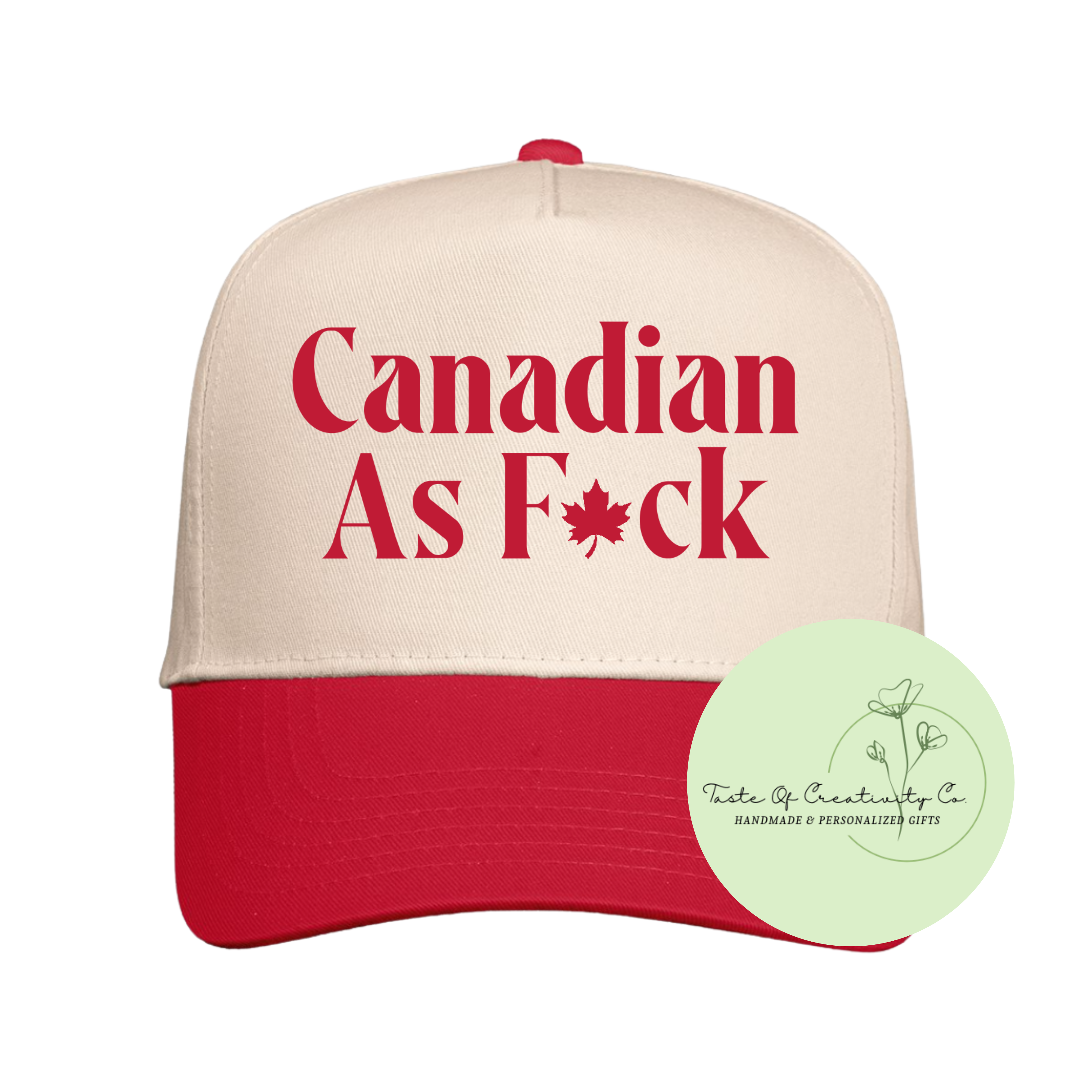 Canadian As F*ck Trucker Cap, Gift for Canadian, Canada Day Apparel: Natural/Black