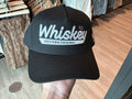 Whiskey Road Hat - Black with White Lettering