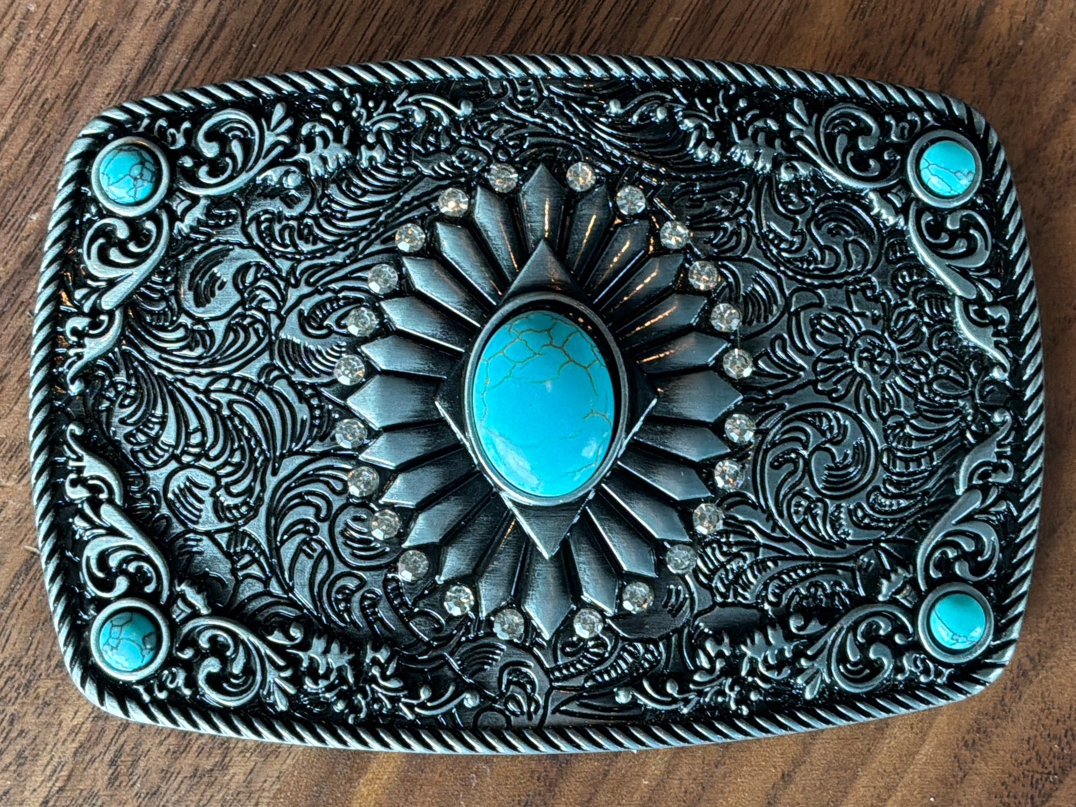 Turquoise/Silver Belt Buckle