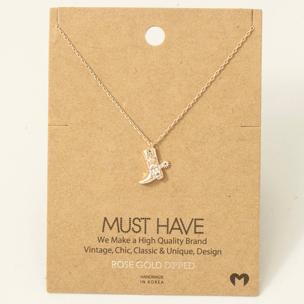 Cowboy Boots Pendant Necklace: S