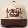 TEQUILA COWBOY CLUB 3D Embroidery Two-Tone Trucker Hat: BROWN / ONE SIZE