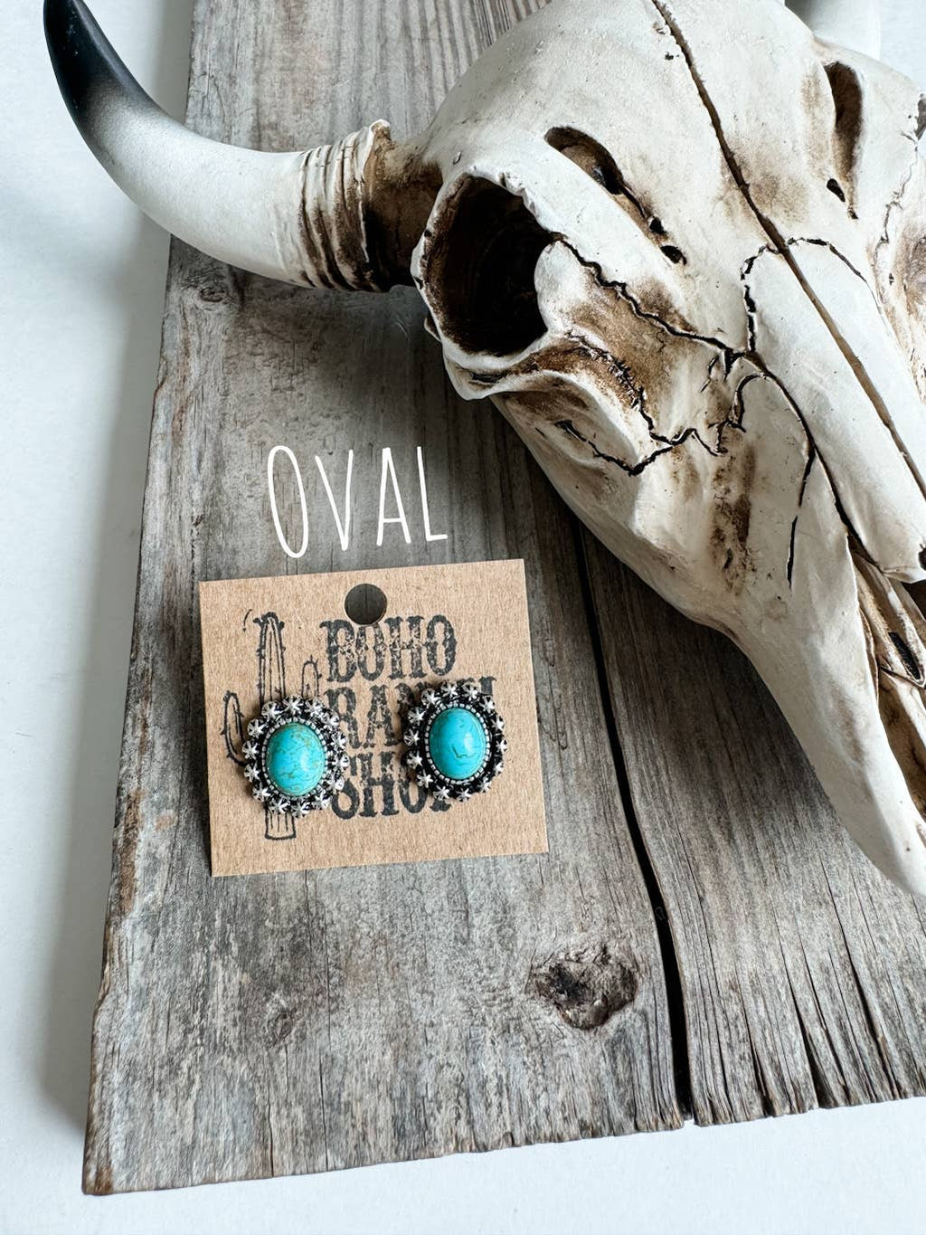 Western Turquoise Stud Earrings: Daisy