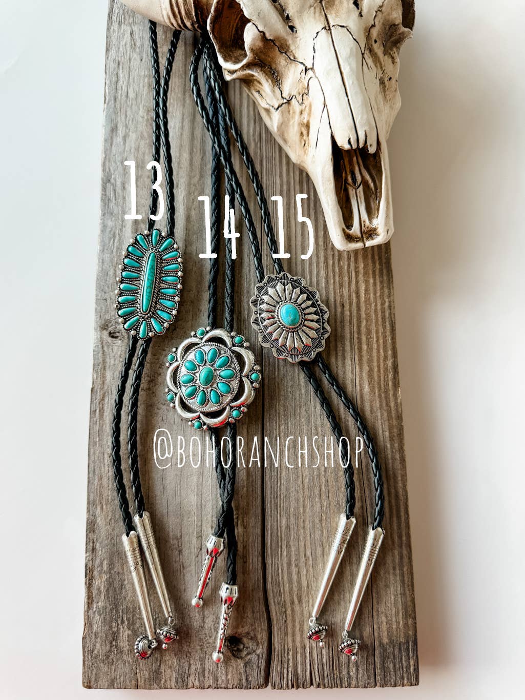 Western Bolo Tie Long Pendant Necklace: STYLE 19