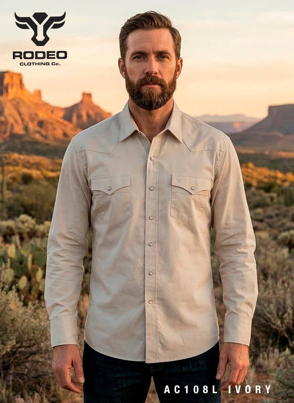 Men's Western Solid Twill Shirt