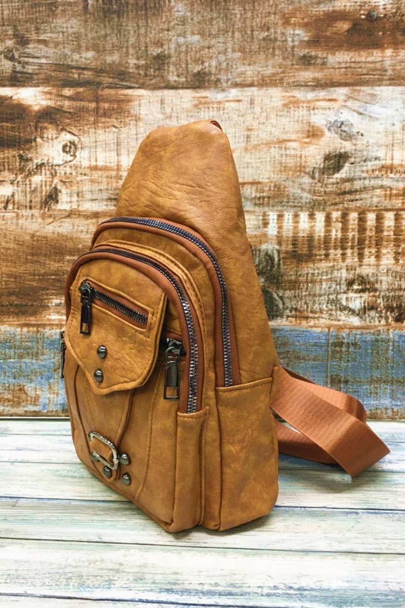 SLING BAG CROSSBODY PURSE : Black