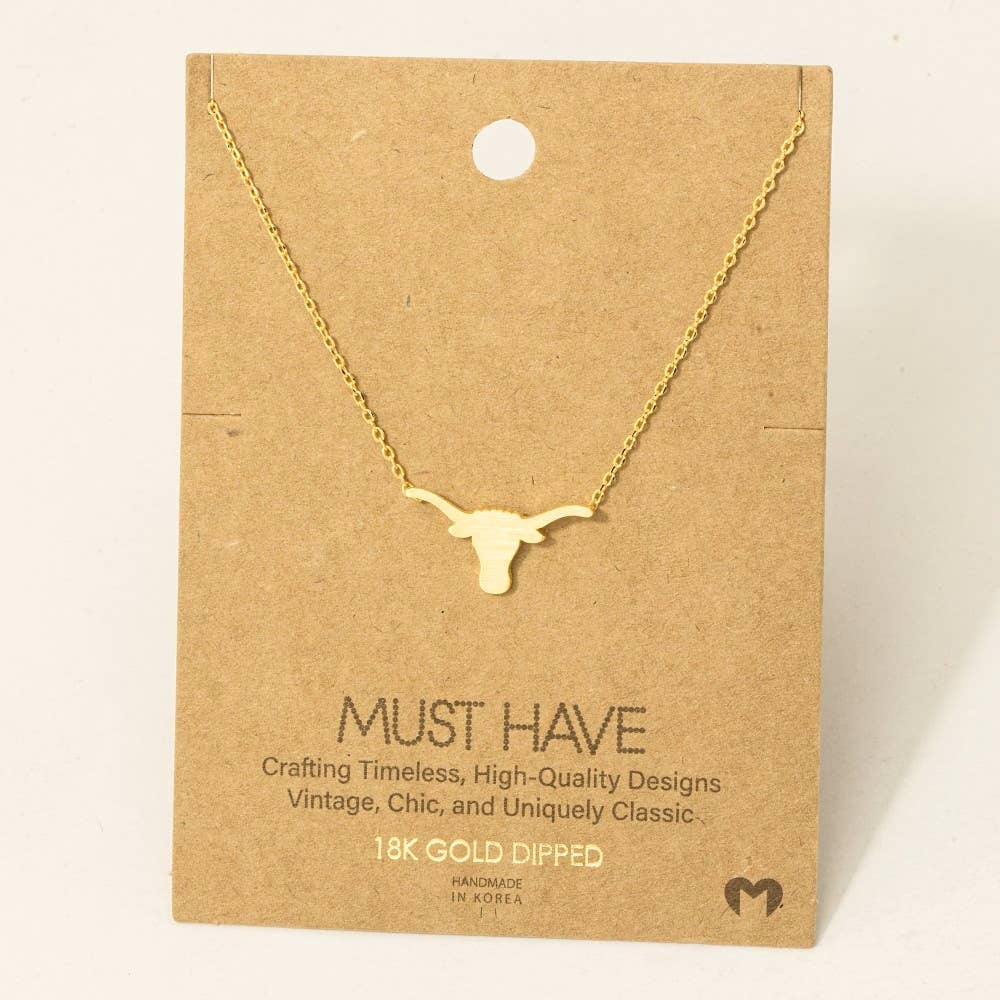 Bull Head Pendant Necklace