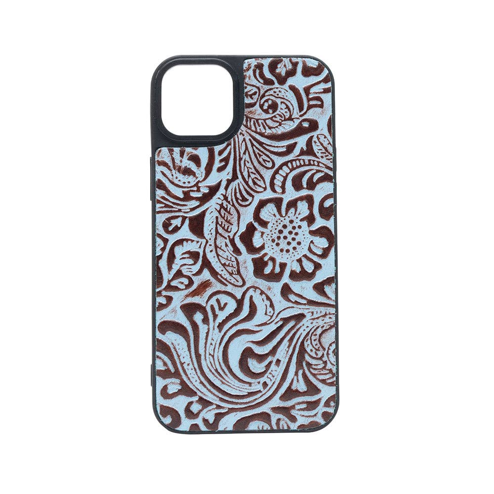 Eagle’s Nest Phone Case for iPhone 15 Plus: Turquoise-Embossed