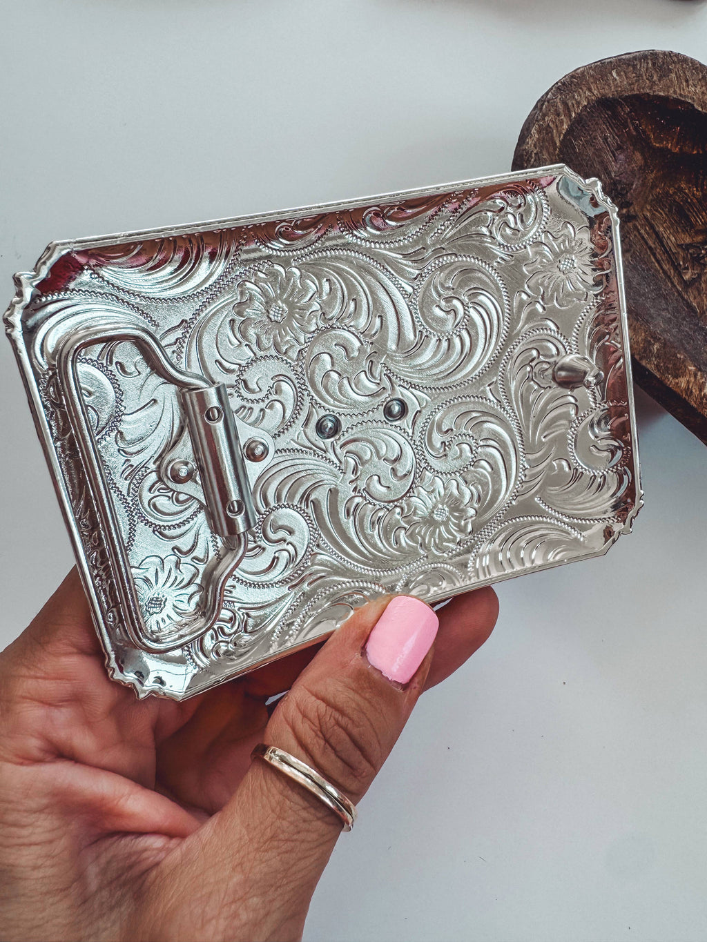 Western Longhorn Steer Metal Belt Buckle: 6