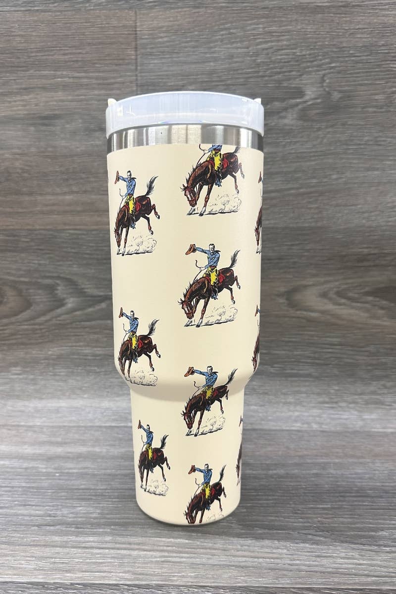 WESTERN RODEO STAINLESS STEEL TUMBLERS CUP 40oz