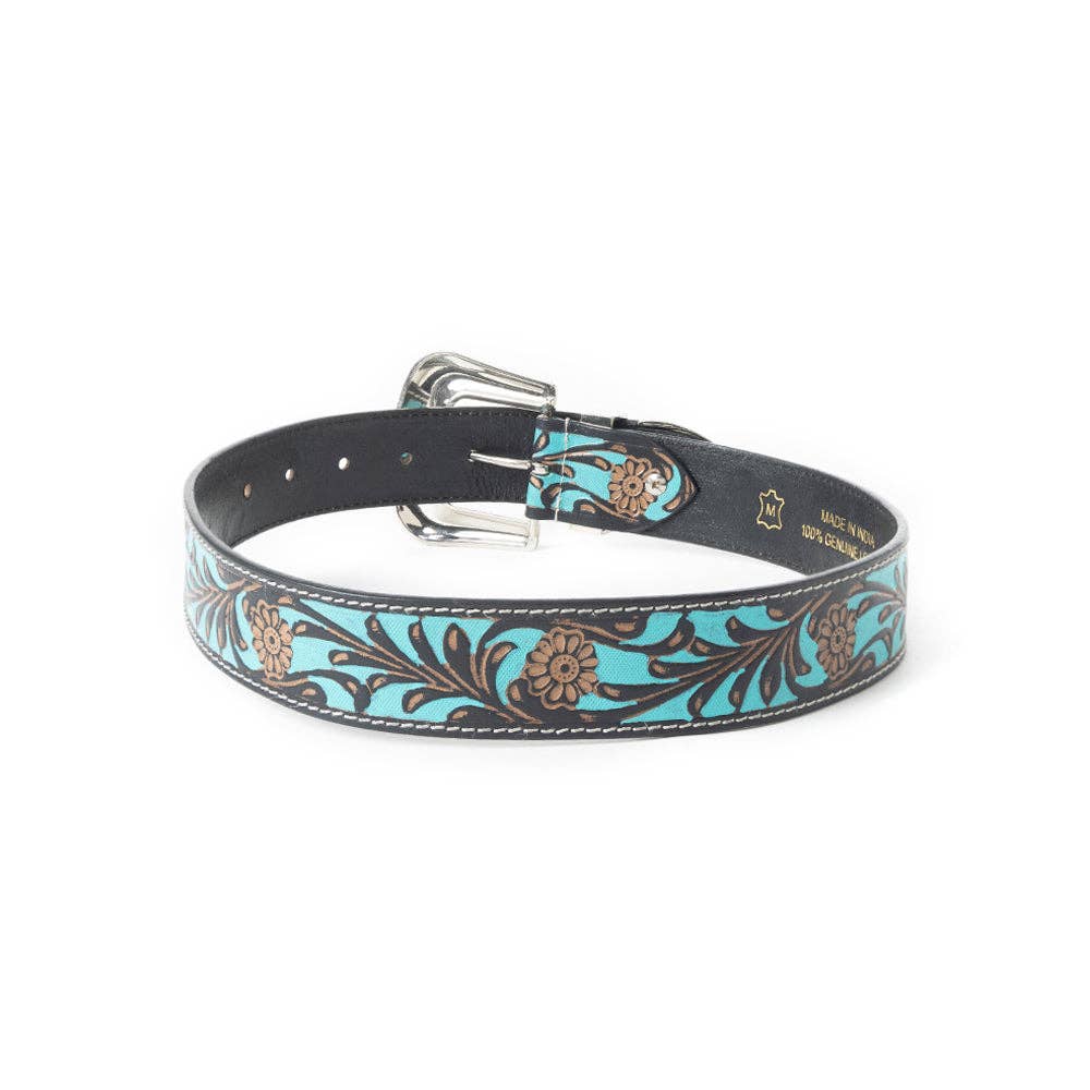 Swinging Door Kid's Belt In Blue: Blue