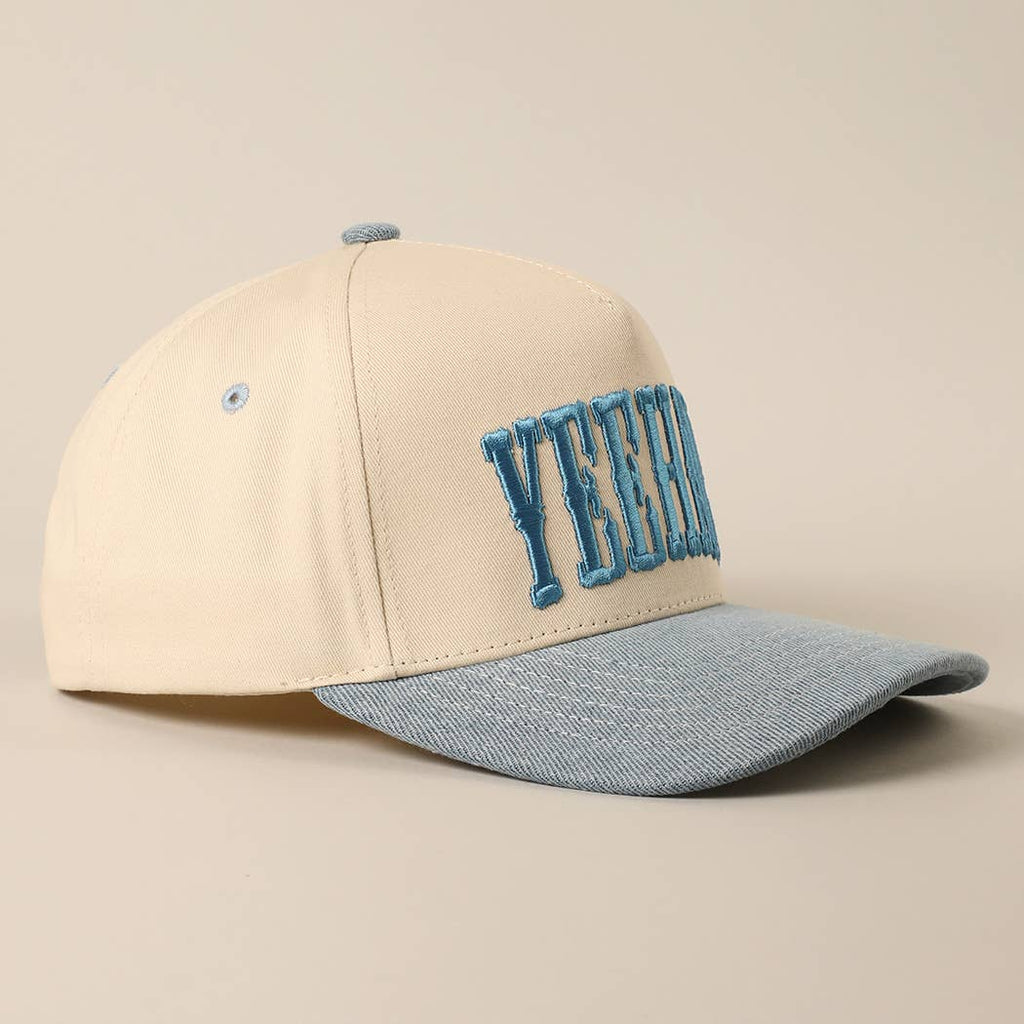 YEEHAW Two-Tone Embroidered Trucker Hat: RED / ONE SIZE
