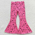 Sibling Baby Girls Western Cowgirls Bell Flare Denim Pants: