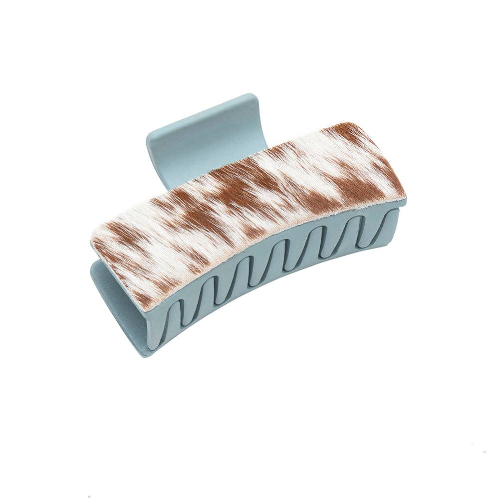 Cactus Bloom Ridge Hair Comb Clip: Hand-Tooled
