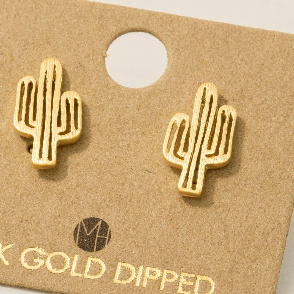 Dainty Desert Cactus Stud Earrings