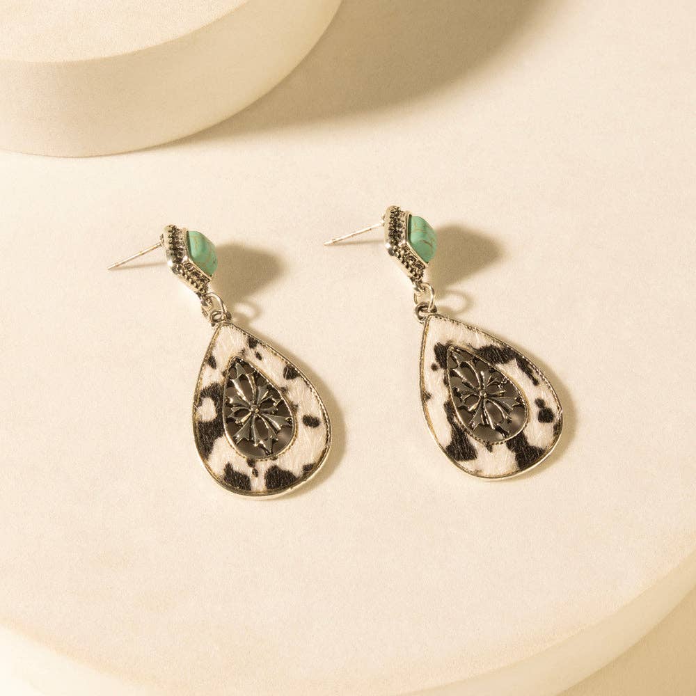 Hide and Halo Earrings in Turquoise: Turquoise
